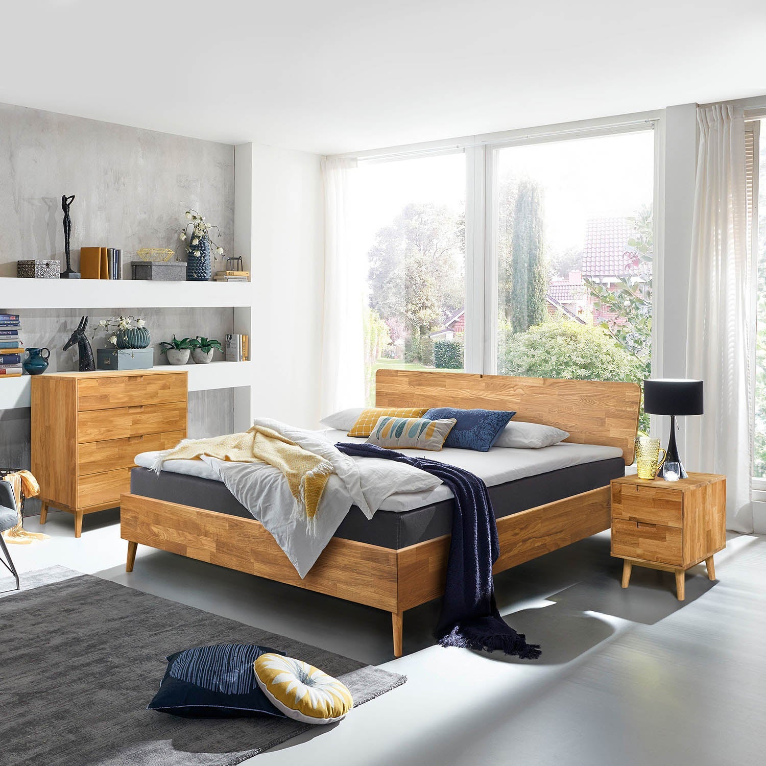 Letto in legno massiccio di rovere naturale