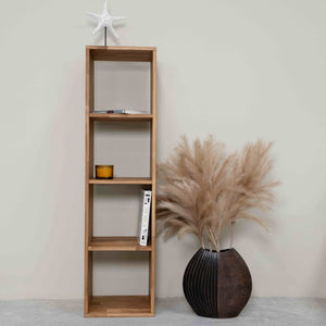 Libreria Regal 4, libreria in rovere massiccio, 39 x 35 x 150 cm, NordicStory