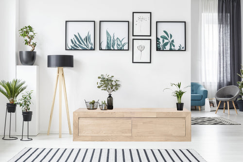 Consolle con credenza galleggiante NordicStory in rovere massiccio