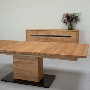 NordicStory Tavolo da pranzo allungabile in rovere massiccio Brema, 160-250 x 90 x 75 cm.