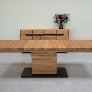 NordicStory Tavolo da pranzo allungabile in rovere massiccio Brema, 160-250 x 90 x 75 cm.