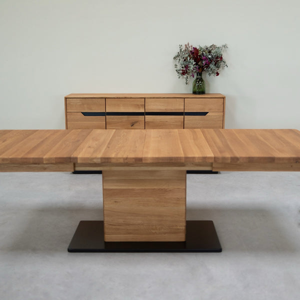 NordicStory Tavolo da pranzo allungabile in rovere massiccio Brema, 160-250 x 90 x 75 cm.