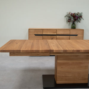 NordicStory Tavolo da pranzo allungabile in rovere massiccio Brema, 160-250 x 90 x 75 cm.