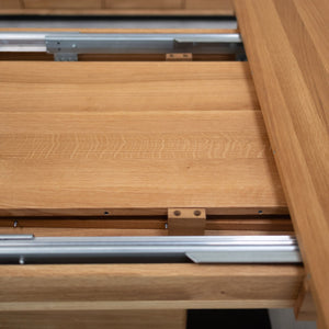 NordicStory Tavolo da pranzo allungabile in rovere massiccio Brema, 160-250 x 90 x 75 cm.