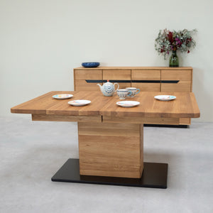 NordicStory Tavolo da pranzo allungabile in rovere massiccio Brema, 160-250 x 90 x 75 cm.