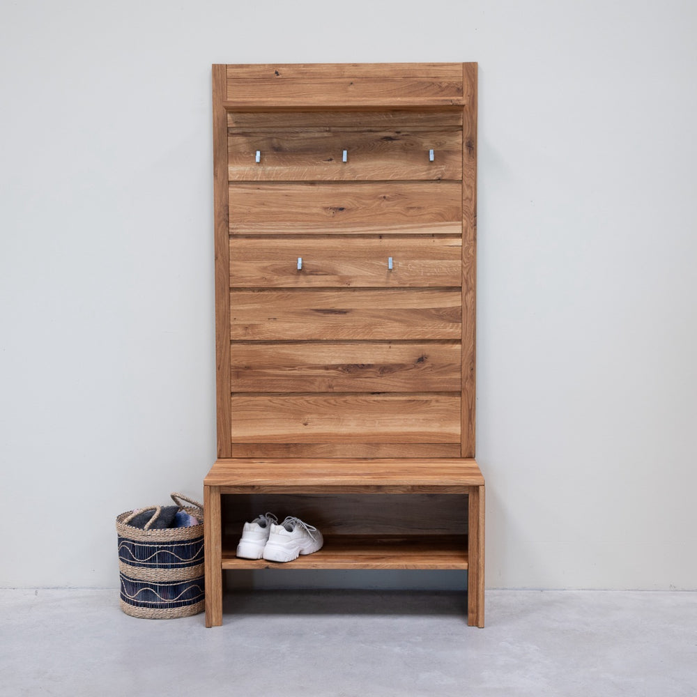 Appendiabiti da parete in rovere massiccio Pola