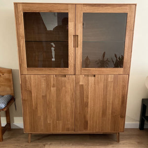 NordicStory Armadio vetrina in rovere massiccio