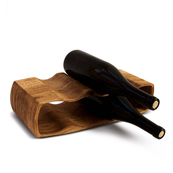 NordicStory Portabottiglie in rovere fatto a mano QAD, portabottiglie per 7 bottiglie