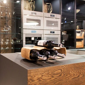 NordicStory Portabottiglie in rovere fatto a mano QAD, portabottiglie per 7 bottiglie