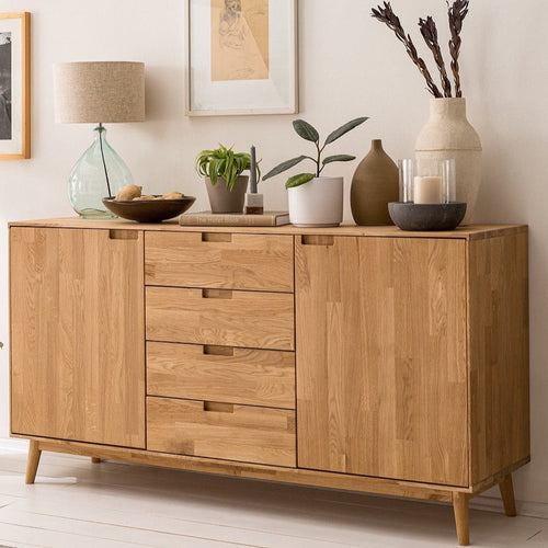 NordicStory Credenza Cassettiera in legno massiccio di quercia