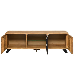 NordicStory Mobile TV in rovere massiccio con gambe in metallo nero Moritz