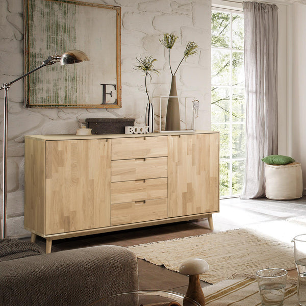 NordicStory Credenza Cassettiera in legno massiccio di quercia