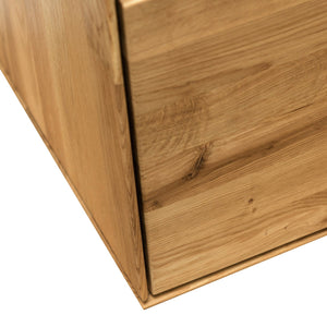 NordicStory Armadio a muro galleggiante in rovere massiccio Armadio a muro scandinavo per soggiorno NordicStory