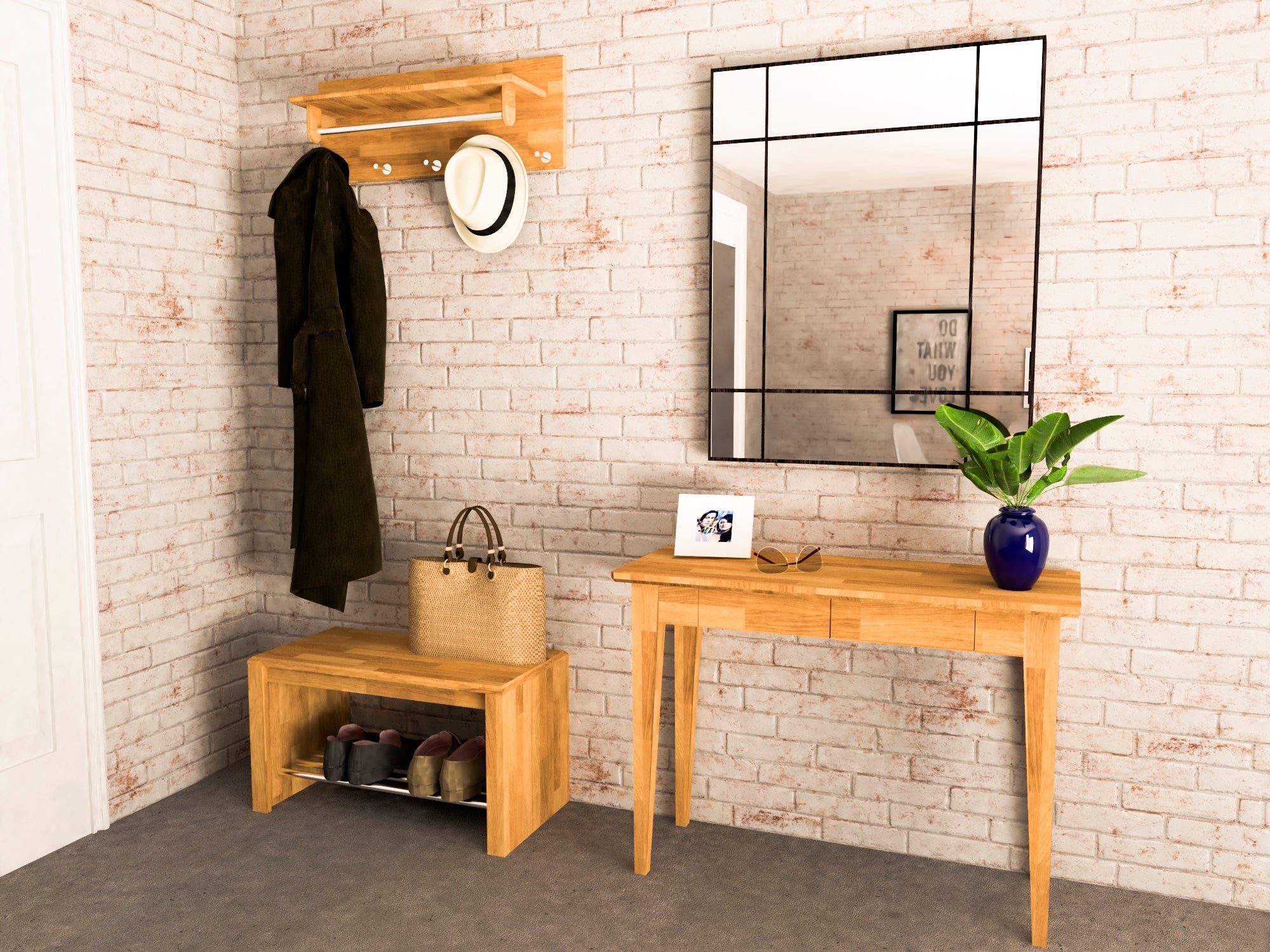 Mobili per ingresso in rovere massiccio NordicStory