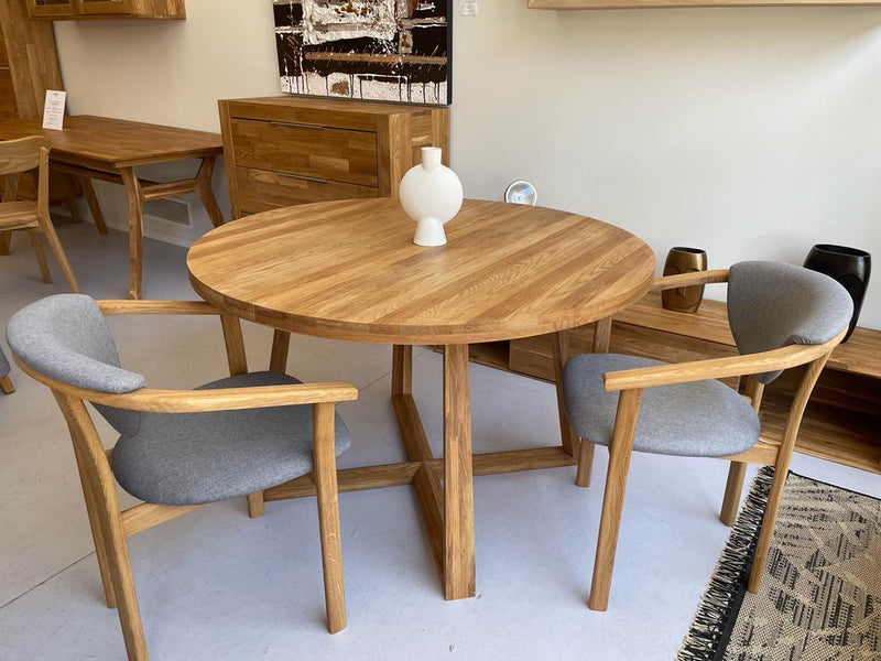 NordicStory Tavolino in legno massiccio di rovere, tavolo rettangolare, tavolo rotondo, tavolo in rovere allungabile, tavolo in rovere allungabile