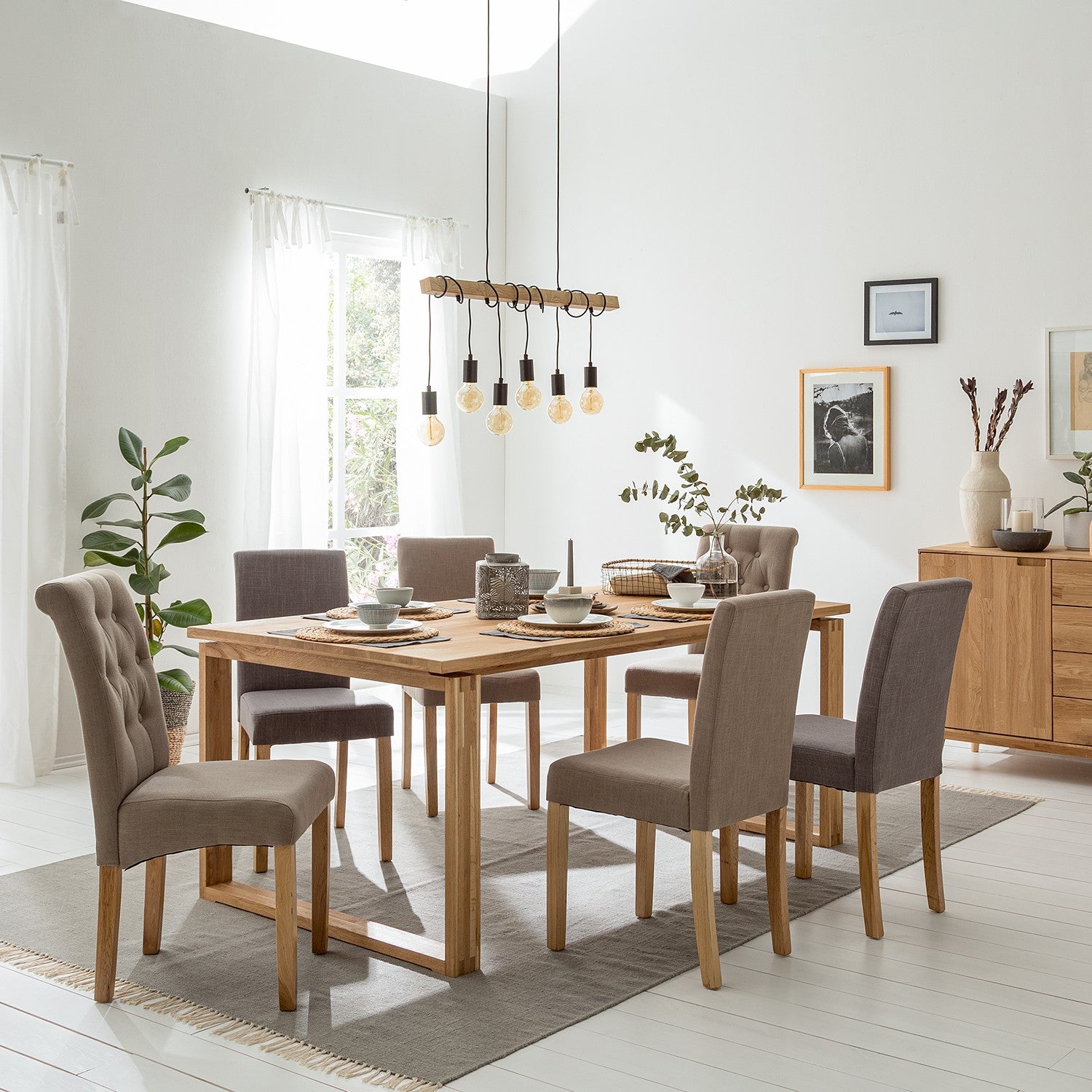 Sedie da pranzo in legno massiccio NordicStory Oak