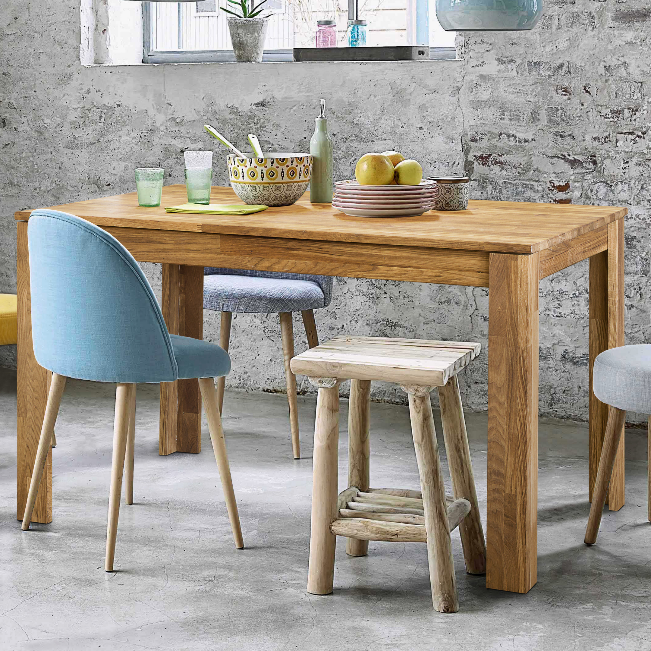 NordicStory Tavolo in legno massiccio di quercia design rustico nordico 