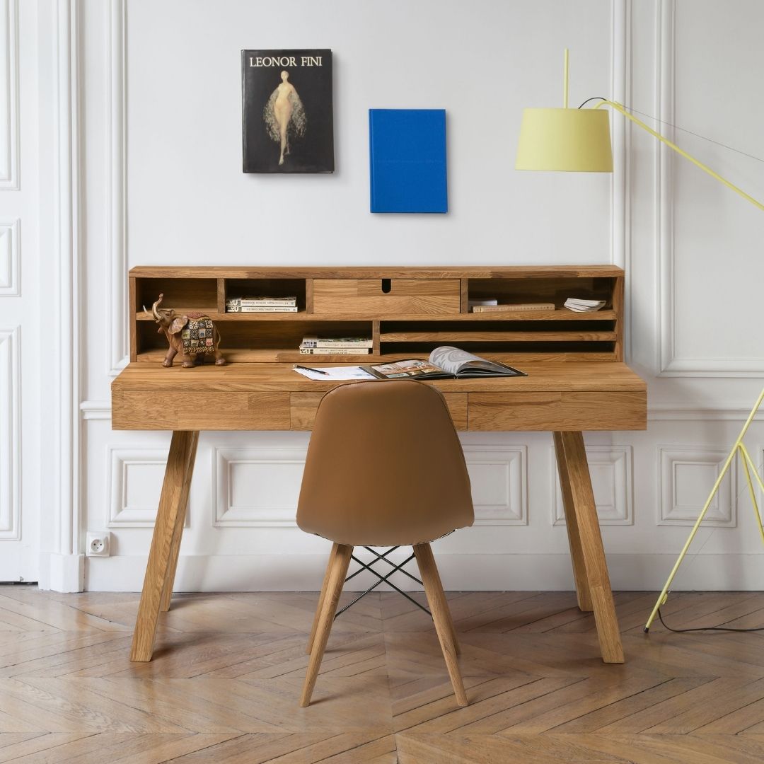 NordicStory Scrittoio scandinavo in legno massiccio di rovere