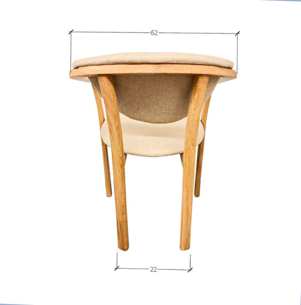 Confezione da 2 o 4 sedie da pranzo Alexis, struttura in rovere massiccio, rivestimento beige | NordicStory