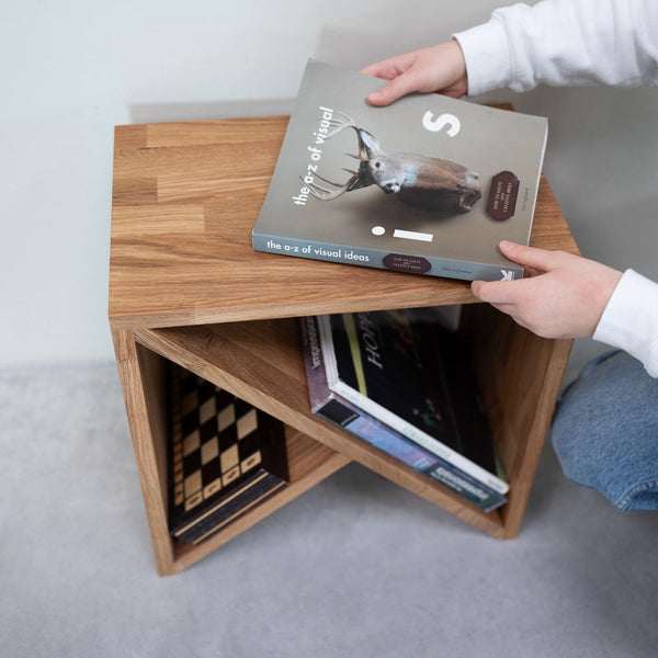 Tavolino, comodino in legno massello di rovere Denmark | NordicStory