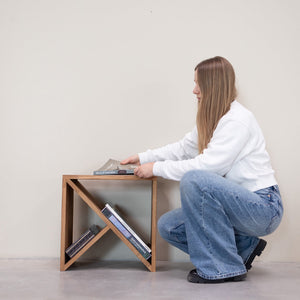 Tavolino, comodino in legno massello di rovere Denmark | NordicStory