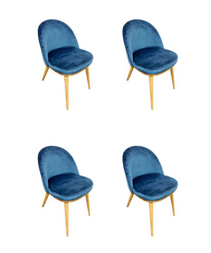 Confezione da 2 o 4 sedie da pranzo Clara, struttura in rovere massiccio, rivestimento in blu Monako | NordicStory