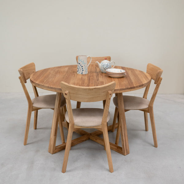 Confezione di 2 o 4 sedie da pranzo in rovere massiccio Diana Beige | NordicStory