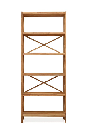 Libreria Libreria in rovere massiccio Royal, 79 x 30 x 198 cm, NordicStory