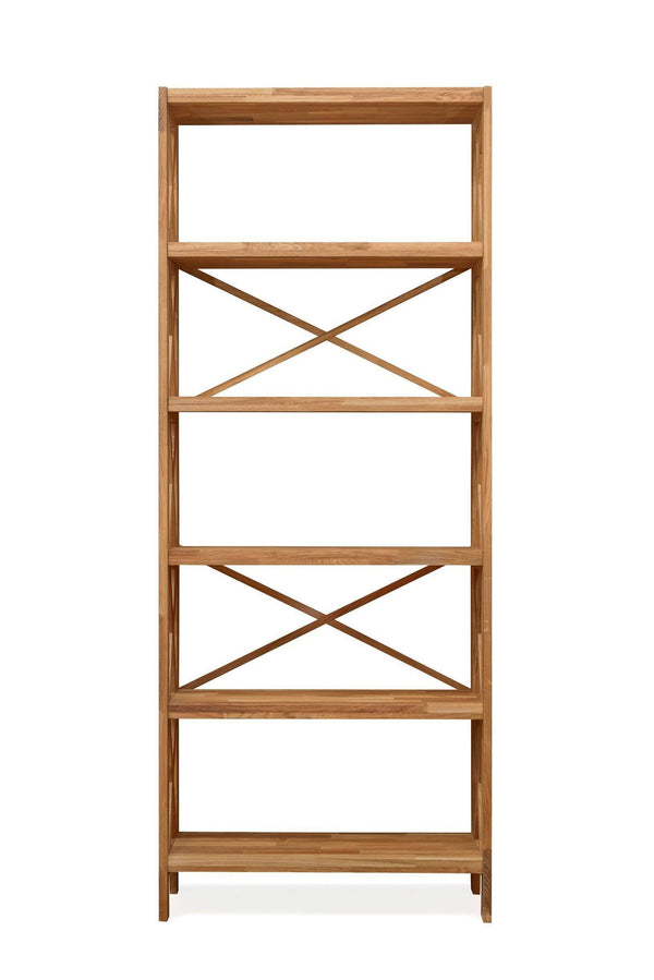 Libreria Libreria in rovere massiccio Royal, 79 x 30 x 198 cm, NordicStory