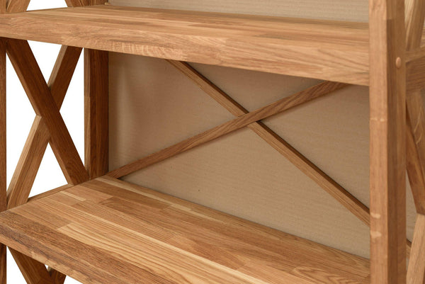 Libreria Libreria in rovere massiccio Royal, 79 x 30 x 198 cm, NordicStory