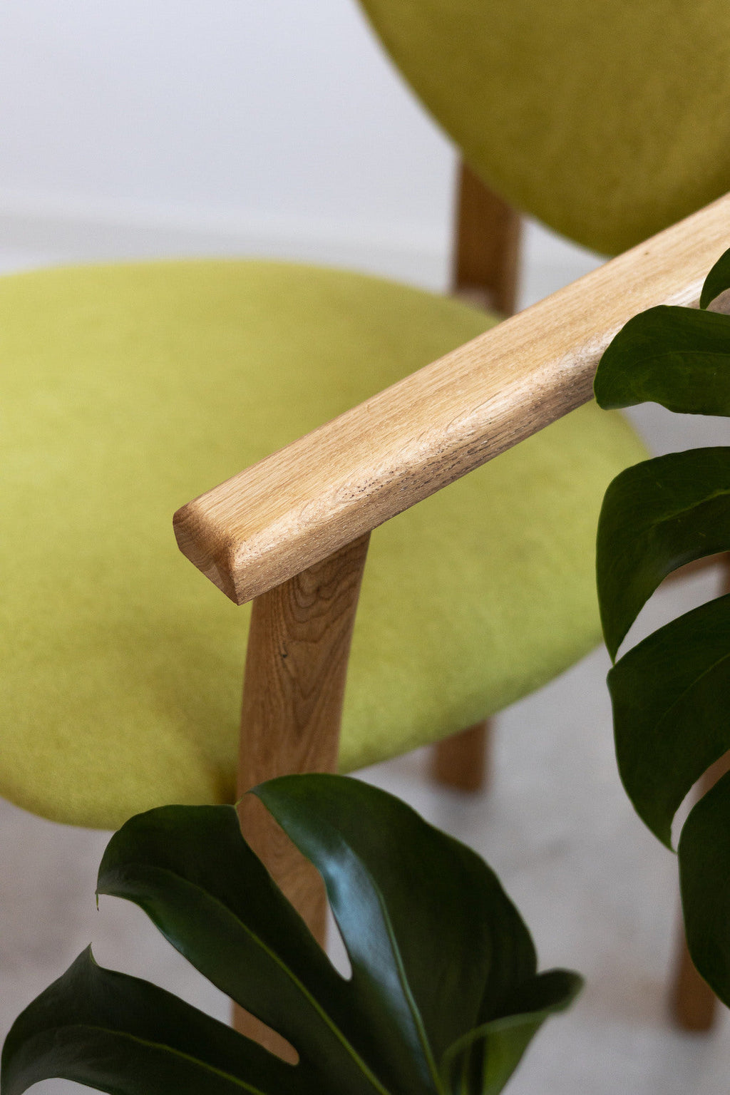Confezione da 2 o 4 sedie da pranzo Alexis, struttura in rovere massiccio, rivestimento in verde vivo | NordicStory