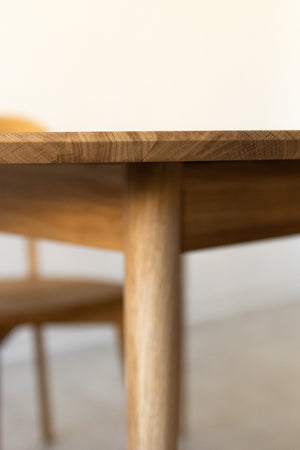 Tavolo da pranzo rotondo allungabile in rovere massiccio Escandi 3, 100-130 x 100 x 75 cm | NordicStory