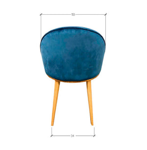 Confezione da 2 o 4 sedie da pranzo Clara, struttura in rovere massiccio, rivestimento in blu Monako | NordicStory