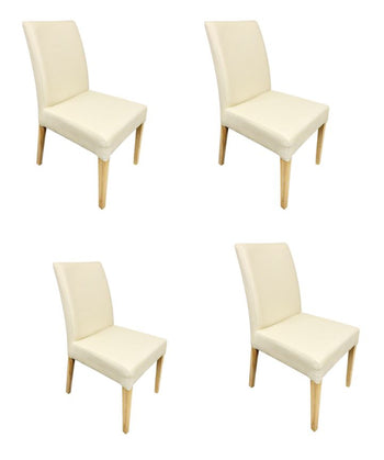 Confezione da 2 o 4 sedie da pranzo Malaga, struttura in rovere massiccio, rivestimento beige | NordicStory