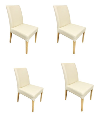 Confezione da 2 o 4 sedie da pranzo Malaga, struttura in rovere massiccio, rivestimento beige | NordicStory