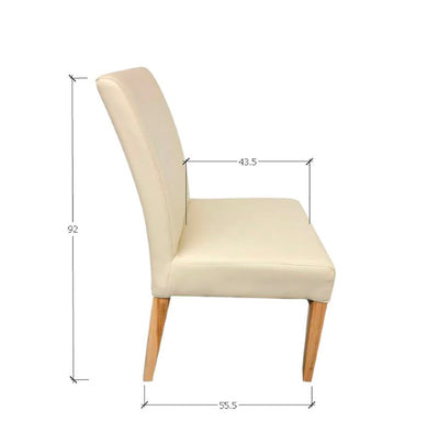 Confezione da 2 o 4 sedie da pranzo Malaga, struttura in rovere massiccio, rivestimento beige | NordicStory