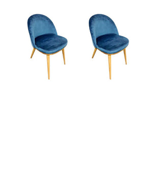 Confezione da 2 o 4 sedie da pranzo Clara, struttura in rovere massiccio, rivestimento in blu Monako | NordicStory