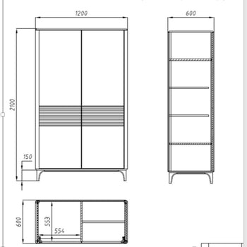 Armadio Oxford in rovere massiccio per abiti 2