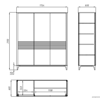 Armadio in legno massiccio Oxford 4