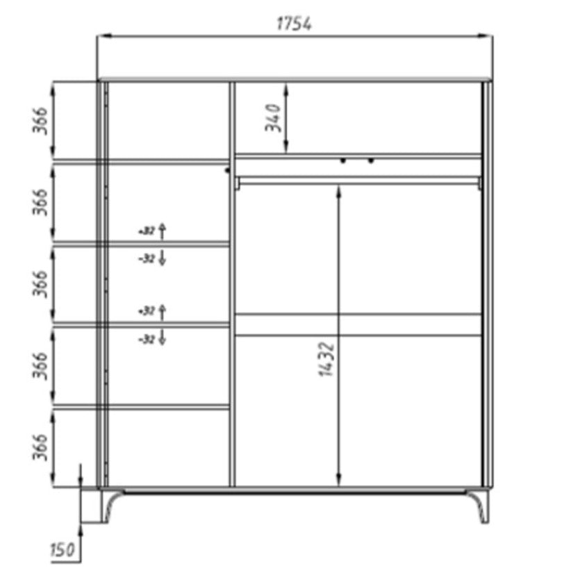 Armadio in legno massiccio Oxford 4