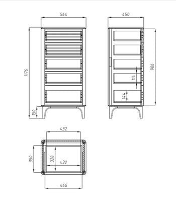 Cassettiera in rovere massiccio