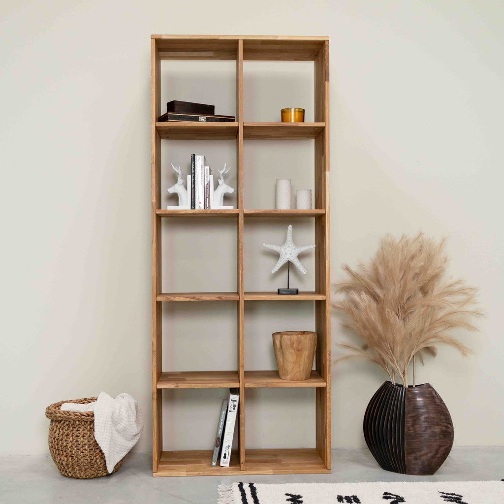 Libreria in rovere massiccio Regal 10, 76 x 35 x 187 cm | NordicStory