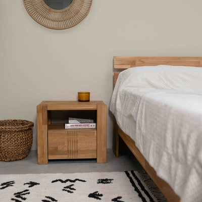 Comodino in rovere massiccio Valencia, 52,8 x 40 x 45 cm | NordicStory