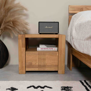 Comodino in rovere massiccio Valencia, 52,8 x 40 x 45 cm | NordicStory