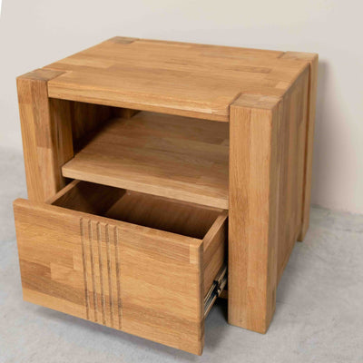 Comodino in rovere massiccio Valencia, 52,8 x 40 x 45 cm | NordicStory