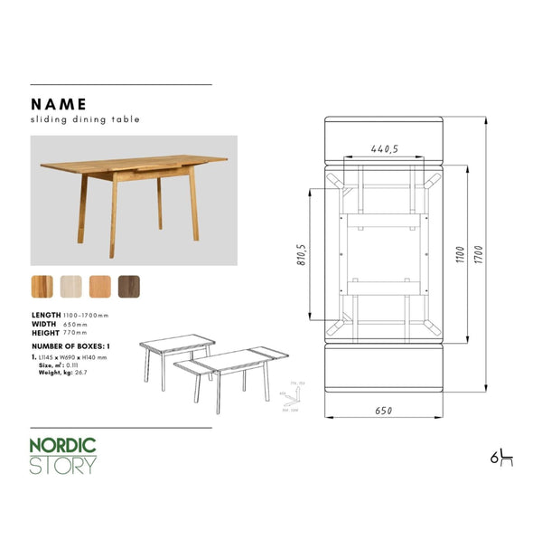 NordicStory Tavolo da pranzo allungabile in rovere massiccio Mini 1