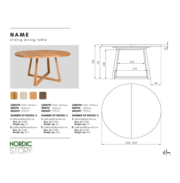 NordicStory Tavolo da pranzo allungabile in rovere massiccio MOBY