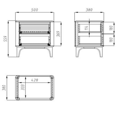 Comodino in legno massiccio Oxford 2 Tavolino RobleStore NordicStory