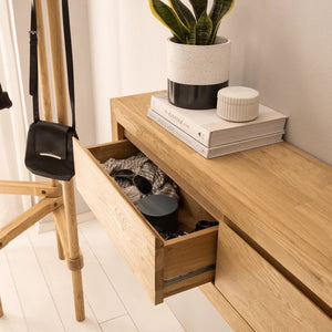 Consolle con credenza galleggiante NordicStory in rovere massiccio 