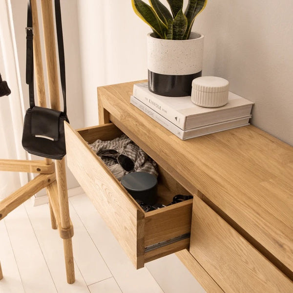 Consolle con credenza galleggiante NordicStory in rovere massiccio 